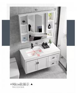 China Natural Rock Slab Sink Bathroom Wash Basin Cabinet vanity Wall Hung Wash Basin With Cabinet on sale