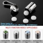 Titanium Small Pill Holder Keychain, Portable Pill Case Waterproof Pocket Pill