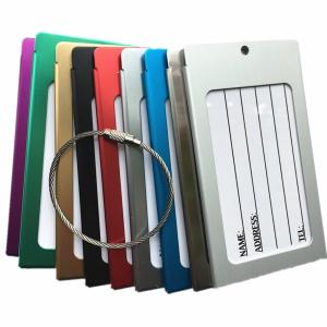 China Handbag Stainless Steel Metal Card , aluminum luggage tag For Travel Airplane Baggage wholesale