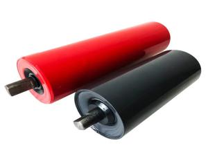 China 60-219mm Flat Idler Carbon Steel Material For Mine Belt Conveyor wholesale