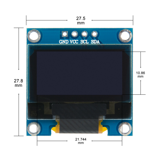 128x64 0.96 Oled Display Module 4 Pin Free Viewing Angle