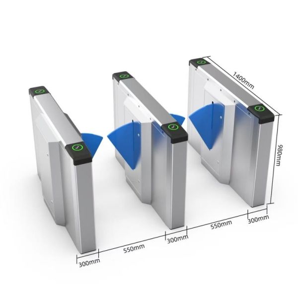 Automatic Optical Swing Turnstile , Flap Barrier Turnstile Gate With Face Recognition