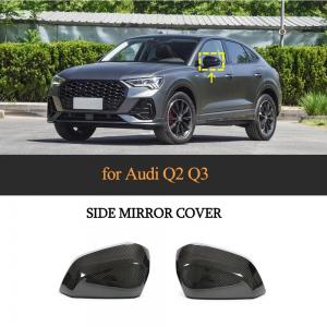 China Carbon Fiber Car Rear Mirror Covers Without Lane Assist Caps Shell Case Replacement for Audi Q2 Q3 2018 - 2020 wholesale