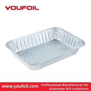 China Recyclable Smooth Wall Rectangular Aluminum Foil Container Metal Packaging on sale