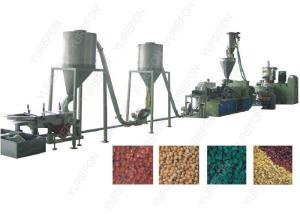 China Conical Twin Screw Plastic Recycling Granulator Machine 220 KW Hot Cutting wholesale