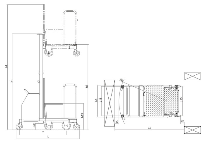 Half Electric Order Picker Forklift Low Level 2000mm With 200kg Capacity