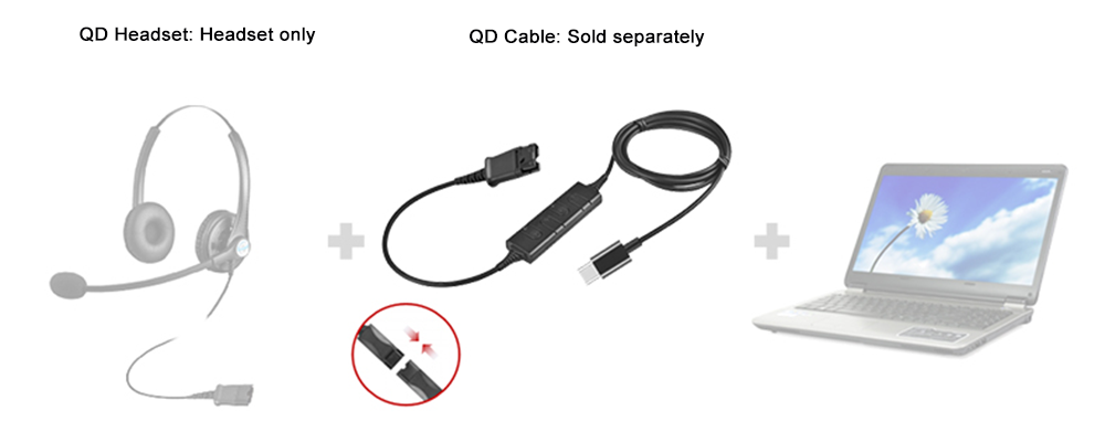 QD Quick Disconnect Cable to Type-C Adapter for Portable Devices and Business Office