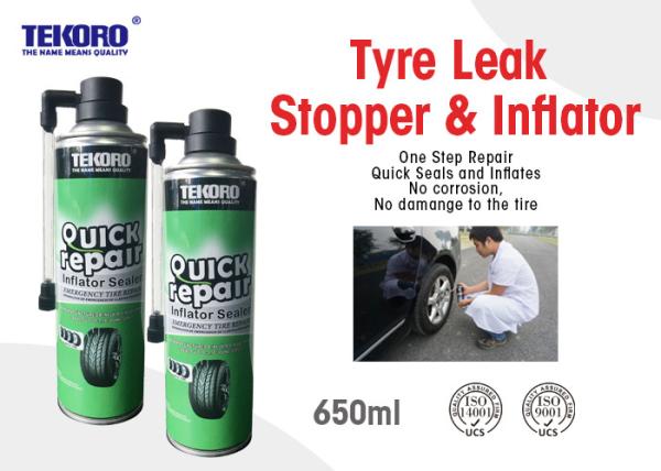 Tyre Leak Stopper & Inflator For Sealing Tyre Punctures And Providing Enough