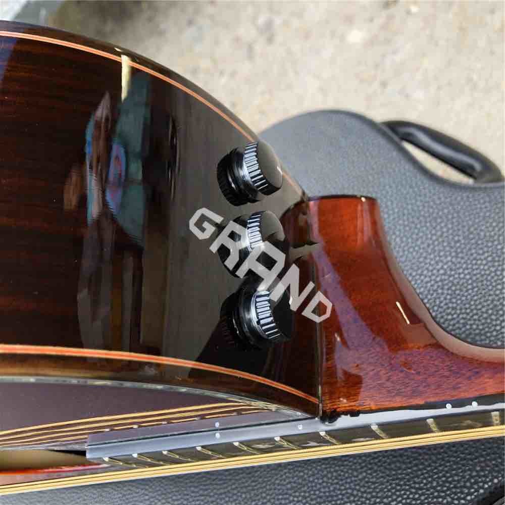 Real abalone sunburst 916 classic acoustic guitar,Solid Spruce top,Ebony fingerboard