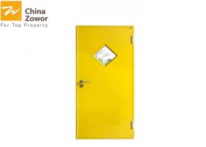 China Yellow Color 1 Hour Fire Rated Door/Commercial Steel Insulated Fire Door With Glass Insert wholesale