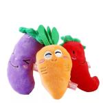 15cm Anti Bite Fruit Vegetables Cat Plush Toys Vocal Dog Plush Toys