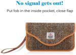 Brown Phone Shield Faraday Bag Large Key Fob Wallet Cage For Keyless Entry