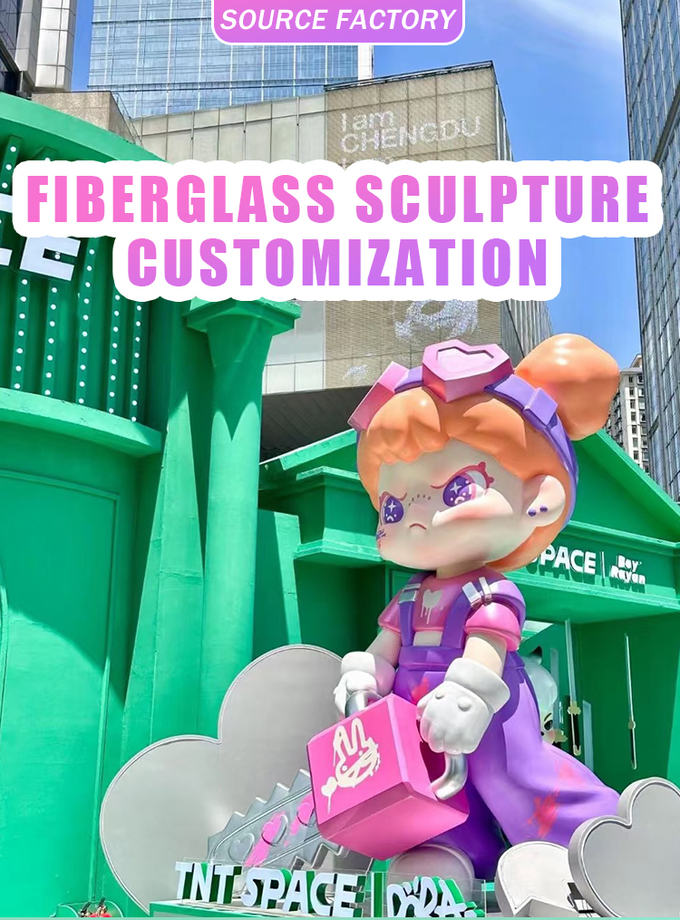 Colorful 3m High 3D Cartoon Resin Fiberglass Sculpture for Event Exhibition 0