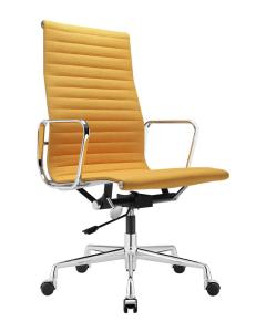 China Modern Aluminum Leather High Back Chair With Armrest In Genuine Leather Cover wholesale
