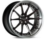 2PC Audi Forged Aluminum Wheels 5Spoke Black Rim Silver Machining Face 17inches