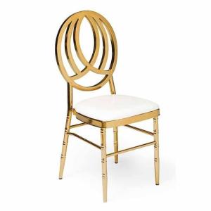 China Apartment Golden Chiavari Chairs Gold Chiavari Chairs With White Cushion wholesale