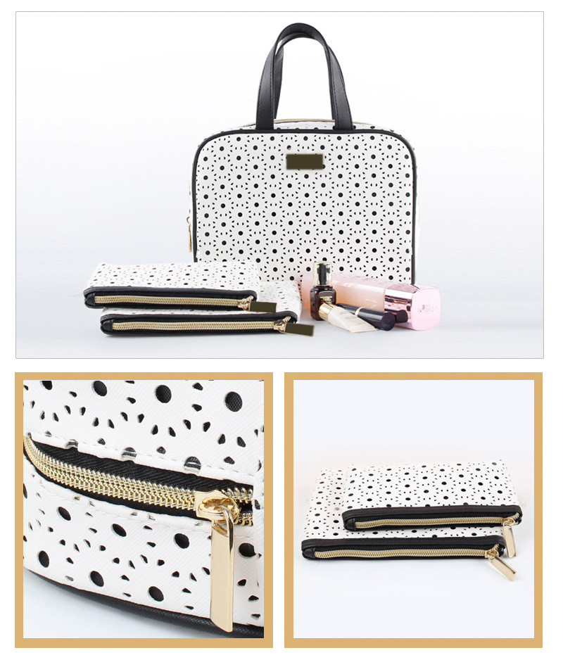 Women Big Capacity PU Leather Cosmetic Makeup Travel Bag
