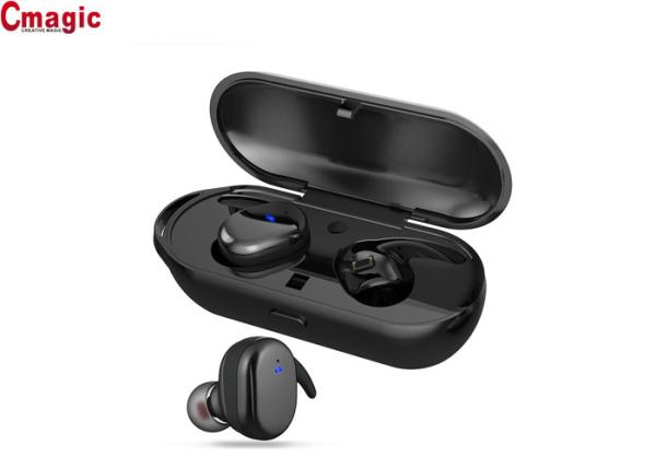 Black Binaural Mobile Phone Bluetooth Earpiece , Wireless Bluetooth Headset HD