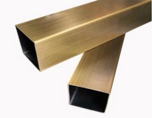 China Golden Hairline 201 304 Rectangular Square Tubes ASTM A554 wholesale