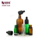 D008 Semi-Transparent Green Brown Glass Mold Bottle Luxury CRC Tamper Evident