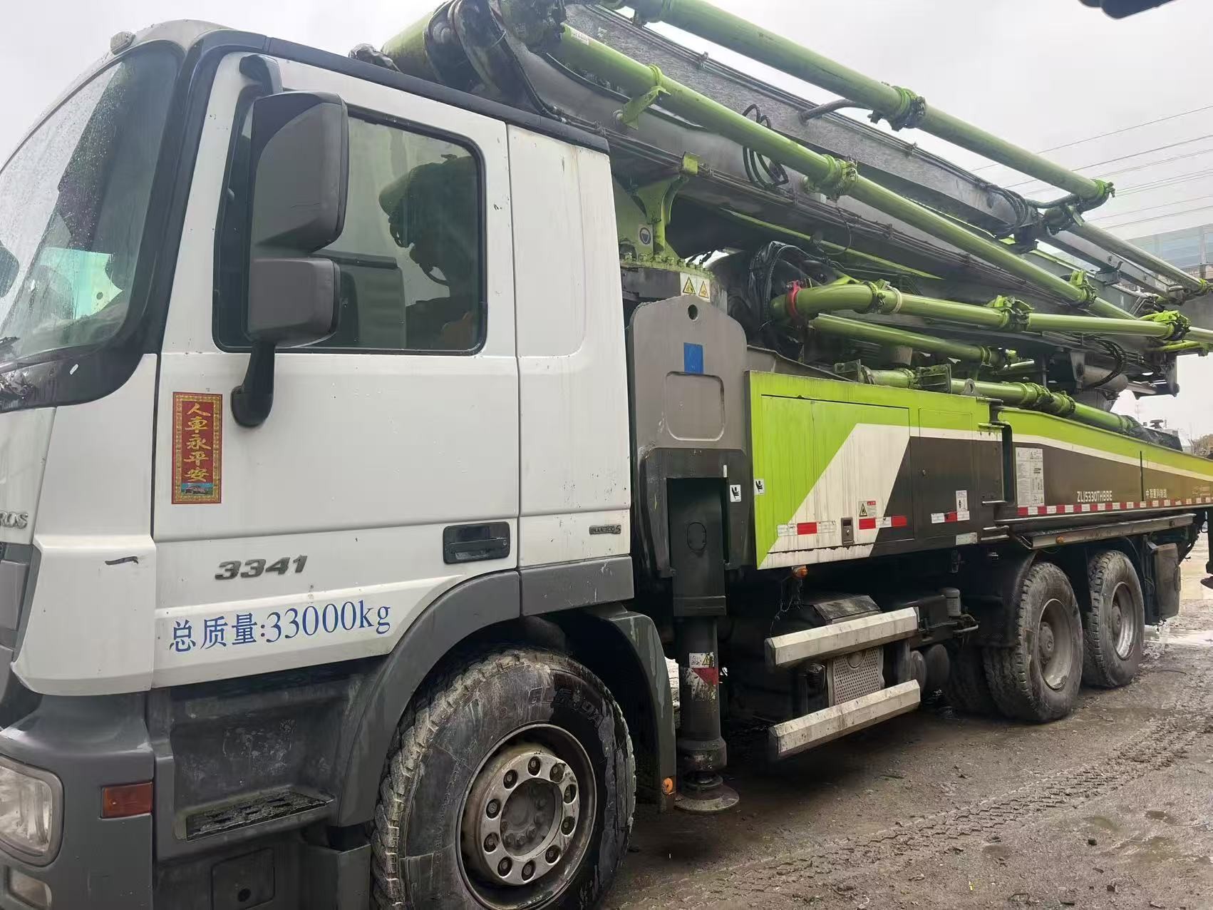 Used 2018 Mercedes-Benz Chassis 49m Concrete Pump Truck Semi-Dry Shotcrete Type Maximum Cloth Height 48.7M
