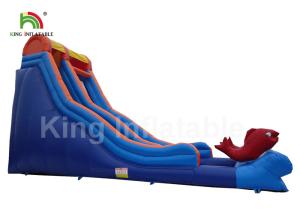 China 10m High Giant Red Fish Inflatable Water Slide With Staircase For Children wholesale