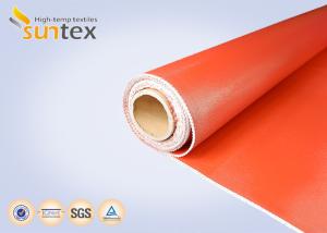 China Red Flexible Connector Thermal Insulation Fabric Silicone Coated Glass Cloth wholesale
