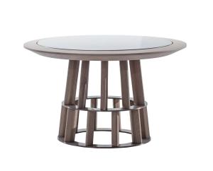 China Italy design furniture of Paired Coffee End table in Round shape used by Hand made Oak wood with White snow marble stone wholesale