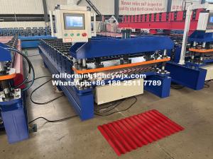 China PLC Controlled Mexico Market Corrugated Roll Forming Machine With 5.5KW Power wholesale