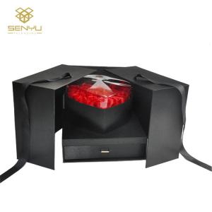China Romantic Decor Valentines Day Gift Box Artificial Rose Flower Gift Box wholesale