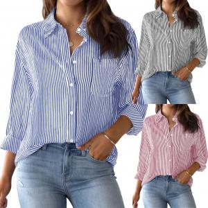 China Long Sleeved Office Work Shirt Striped Classic Customized Size on sale