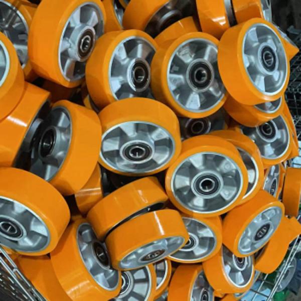 6 Inch Polyurethane Flat Single Wheels For Heavy Duty Industrial Casters