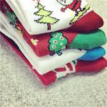 Cozy colorful cute christmas patterned design AZO-free cotton dress socks for