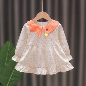 China Little Girl Long Sleeve Cotton Floral Dresses Spring Children'S Clothing wholesale