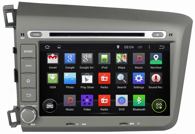 Ouchuangbo In Dah GPS Navigation Radio Stereo Multimedia Kit for Honda Civic 2012 Android