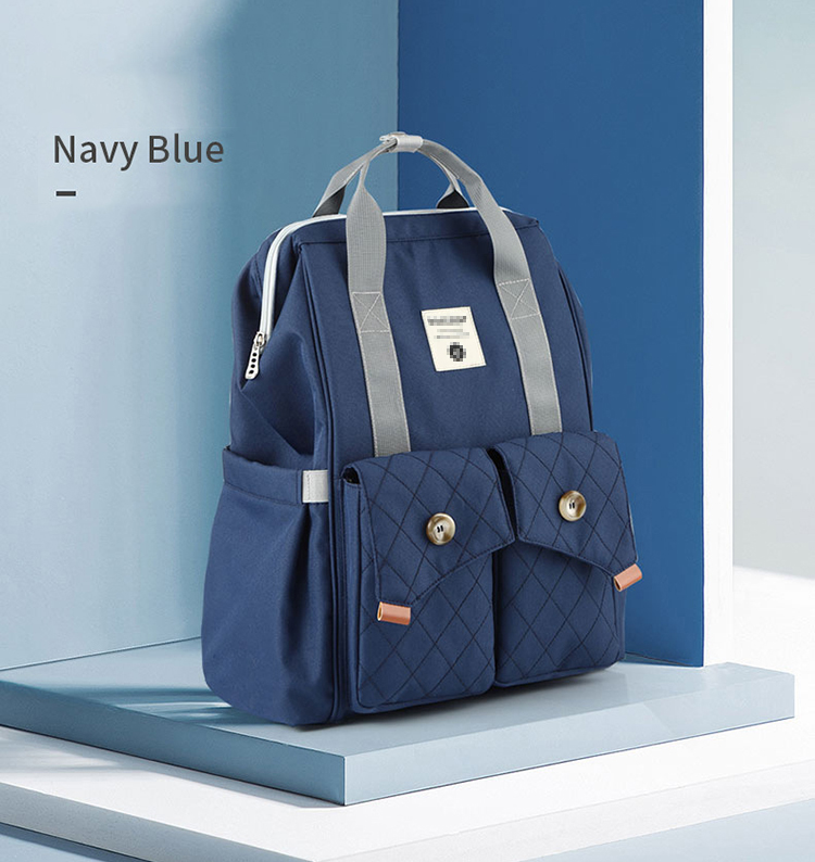 Multifunctional Mommy Diaper Bag Backpack With Trailer Buckle OEM ODM