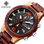 Man Black Dial Wooden Quartz Watch Business Wristwatch Water Proof 1019-2