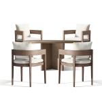 Nordic Outdoor Villa Teak Wood Dining Chair And Table Set