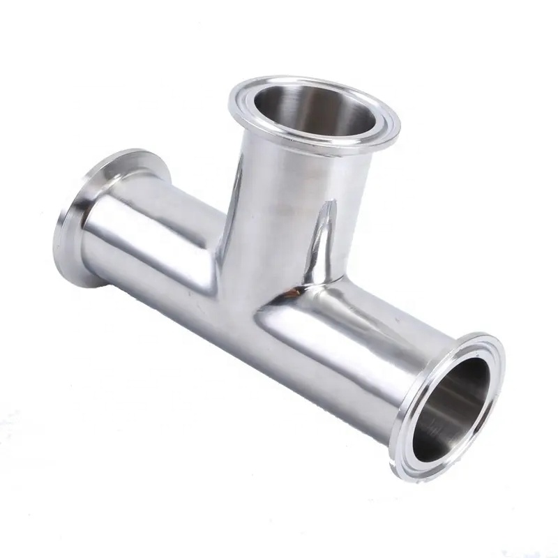 Oil Water Gas 3A DIN Cylindrical Head Code SS316L 304 Sanitary Standard Clamp Tee 1/4''-6