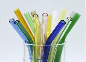 China Transparent color glass straws anti high temperature pipe juice drink milk tea straw wholesale