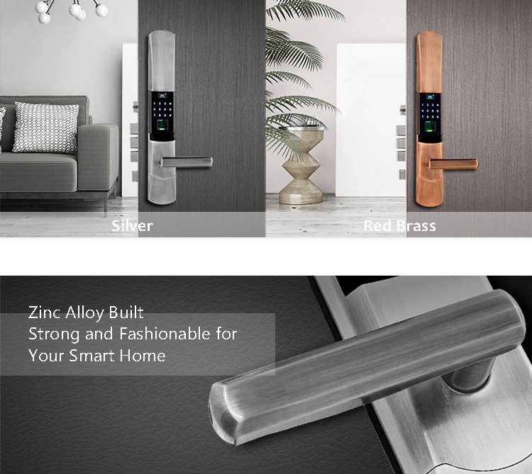 Sliding Cover Electronic Door Locks Fingerprint Password Smart Digital Deadbolt