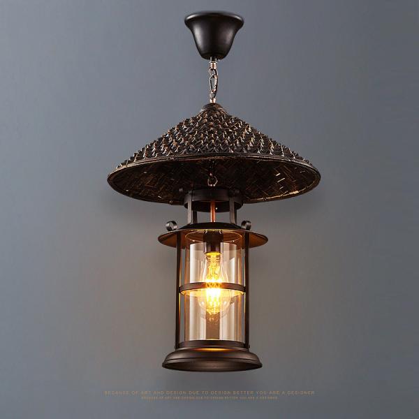 Retro Industrial Single Head Glass Chandelier Bar Network Coffee Restaurant E27