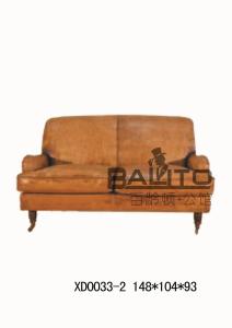 China classical America style antique 2 seater leather sofa/classic 2 persons leather sofa wholesale