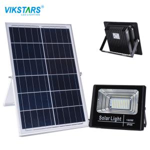 China 30w 60W Solar 100W LED Flood Light Aluminum Bracket Arm With 3.7V Battery wholesale