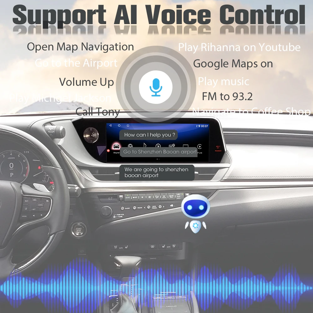 Viknav Fit For 12.3 Inch Car Video lnterface With For LEXUS ES 2018-2020 Carplay interface with screen touchpad