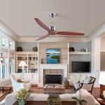 52Inch 75 Watt 3 Blade Wood Ceiling Fan With Light Energy Saving Zhongshan