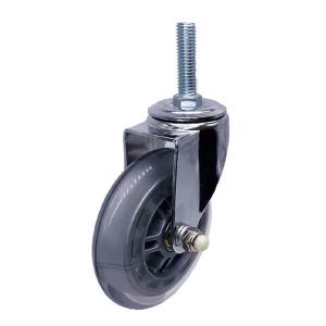 China Thread Stem PU Transparent Caster Wheel with Chrome Plated For Office Chair wholesale