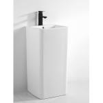 Modern Rectangular Ceramic Pedestal Wash Basin for Home Hotel and Restaurant