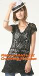 Women Loose Stripes Print Pullovers,CONTRAST COLOR Stars Letter Dot Printed