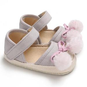 China High quality infant sandals soft sole shoes summer sandal shoe for baby girls 2019 with Cute cotton ball wholesale